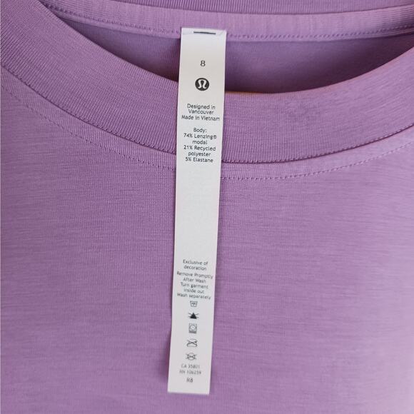 Lululemon SZ 8 Side Cinch Long Sleeve Crew Wisteria Purple - Picture 4 of 8